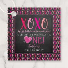 Étiquettes Cadeau Hugs & Kisses (XOXO) Valentine's Day 1st Birthday