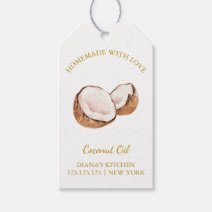 Étiquettes-cadeau Huile de coco maison simple Hang Tag l Blanc