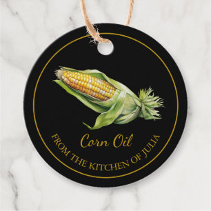 Étiquettes Cadeau Huile de maïs maison simple Hang Tag l Noir