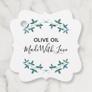Étiquettes Cadeau Huile d'olive sprig aliments essentiels maison