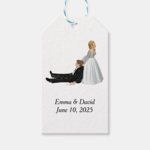 Étiquettes-cadeau Humour de la mariée et de la chambre