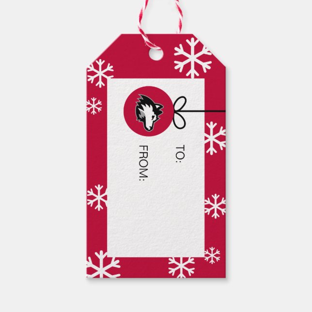 Étiquettes-cadeau Huskies du nord de l'Illinois | Noël (Devant)