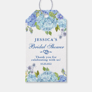 Étiquettes-cadeau Hydrangea Bleue Remerciement de Baby Shower Flora