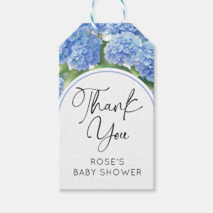 Étiquettes-cadeau Hydrangea Blue Flowers C'est un Baby shower garçon