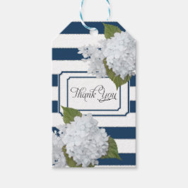 Étiquettes-cadeau Hydrangée Blanche Floral Moderne Élégant Marine ra