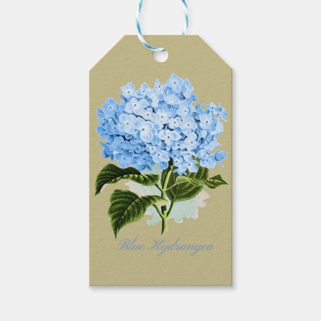 Étiquettes-cadeau Hydrangée bleue (Devant)