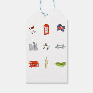Étiquettes-cadeau I coeur Royaume-Uni, amour britannique, points de
