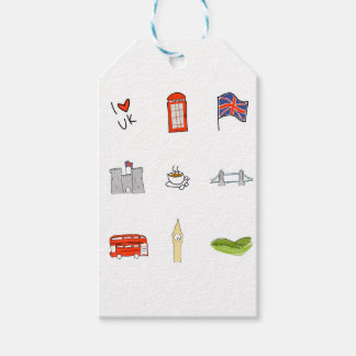 Étiquettes-cadeau I Heart Royaume-Uni, British Love, UK