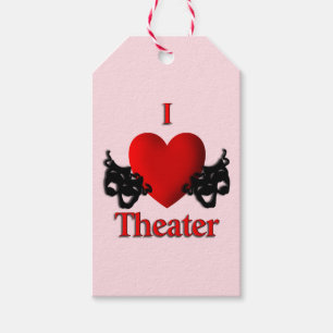 Étiquettes-cadeau I Heart Theater Pink