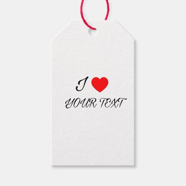 Étiquettes-cadeau I heart your text (Devant)