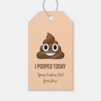 Étiquettes-cadeau I Pooped Today Smiling Poo Emoticon Custom