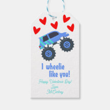 I Wheelie Like You Valentine's Day Tags cadeaux