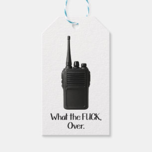 Étiquettes-cadeau Icône Fu*k Sur L'Icône Drôle Walkie Talkie