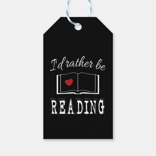 Étiquettes-cadeau I'd rather be reading (Devant)