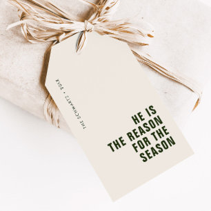 Étiquettes-cadeau Il est la raison de la saison Christian Holiday