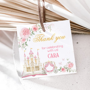 Étiquettes Cadeau Il était une fois princesse Carré fête d'anniversa