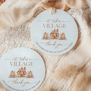 Étiquettes Cadeau Il faut un village Baby shower d'hiver Merci