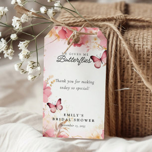 Étiquettes-cadeau Il Me Donne Fête des mariées Aux Papillons