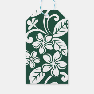 ÉTIQUETTES-CADEAU ÎLE PLUMERIA (VERT FORESTIER)