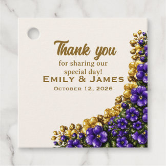 Étiquettes Cadeau Illinois Blue Violet Wedding Favor Tag
