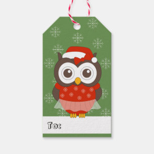 Étiquettes-cadeau illusima Ballerine Hibou Noël Flocons de neige