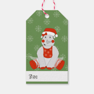 Étiquettes-cadeau illusima Ballerine Rhinocéros Noël Flocons de neig