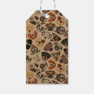 Étiquettes-cadeau Illustration Chiens domestiques doux Motif