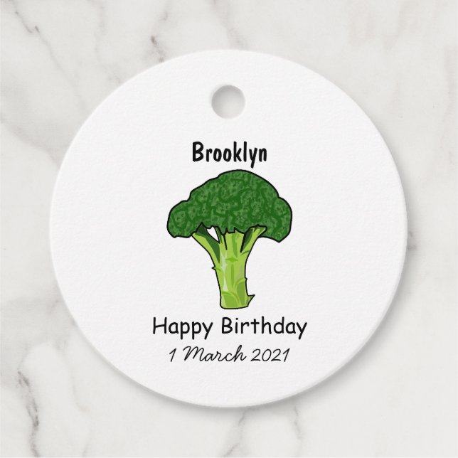 Étiquettes Cadeau Illustration de Broccoli (Devant)