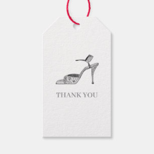 Étiquettes-cadeau Illustration de chaussure à talon haut Mode Merci