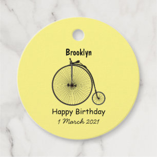 Étiquettes Cadeau Illustration de la bande dessinée de vélo à grande
