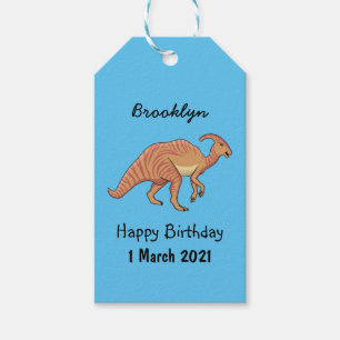 Étiquettes-cadeau Illustration de la caricature de dinosaure du para
