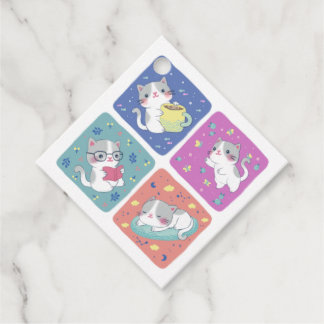 Étiquettes Cadeau Illustration de la journée bouillonnante de Cute K