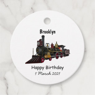 Étiquettes Cadeau Illustration de la locomotive à vapeur