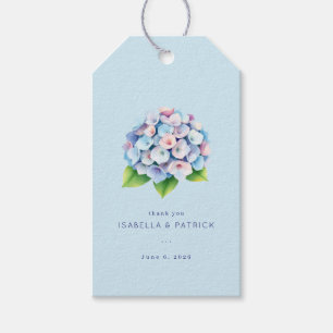 Étiquettes-cadeau Illustration de l'hortensia floral bleu serein