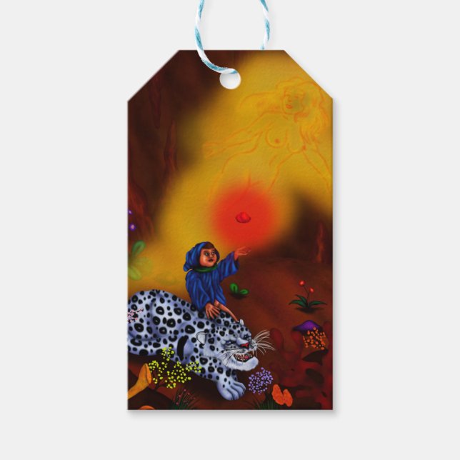 Étiquettes-cadeau Illustration de peinture Princesse Lumière Imagina (Devant)