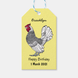 Étiquettes-cadeau Illustration de poulet Sebright