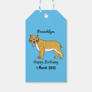 Étiquettes-cadeau Illustration de tigre à dents de sabre