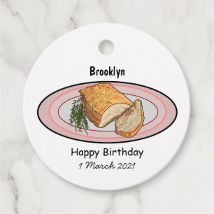 Étiquettes Cadeau Illustration du ventre de porc rôti