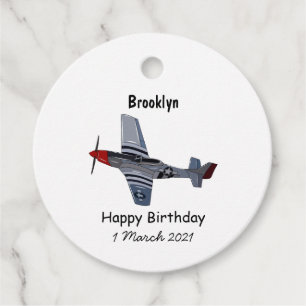 Étiquettes Cadeau Illustration d'un avion de chasse-bombardier