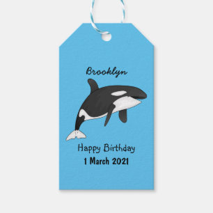 Étiquettes-cadeau Illustration d'une baleine tueuse