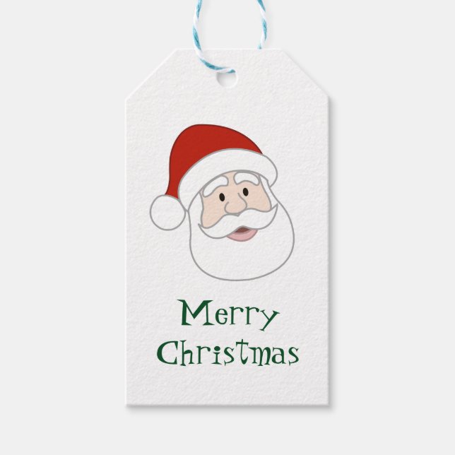 Étiquettes-cadeau Illustration et texte du père noël (Devant)