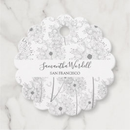 Étiquettes Cadeau Illustration Fleur délicate