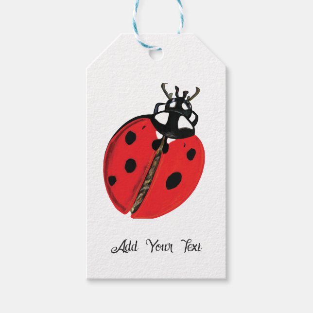 Étiquettes-cadeau Illustration Lady Bug personnalisée (Devant)