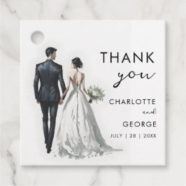 Étiquettes Cadeau Illustration Mariée et Salle Faveurs mariage