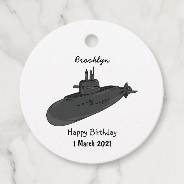 Étiquettes Cadeau Illustration sous-marine (Devant)