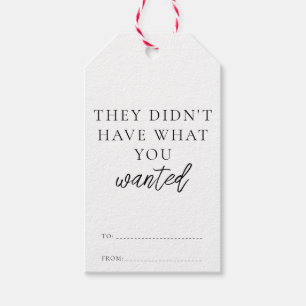 Étiquettes-cadeau Ils n'avaient pas ce que tu as Recherché Noël drôl