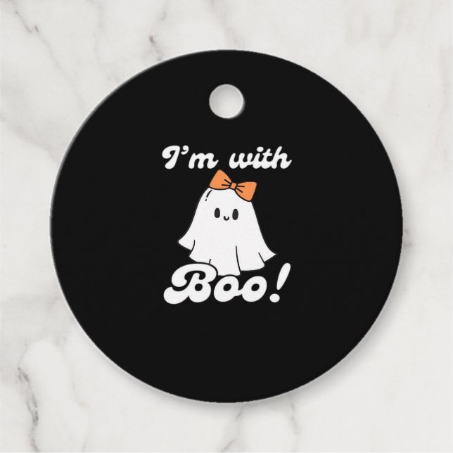 Étiquettes Cadeau Im With Boo Funny Retro Style (Devant)
