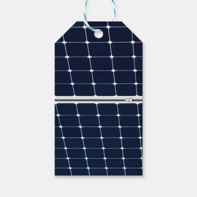 Étiquettes-cadeau Image amusante du panneau d'énergie solaire (Devant)
