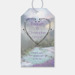 Étiquettes-cadeau Imaginaire Pittoresque Nature Paysage Mariage Merc
