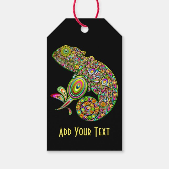 Étiquettes-cadeau Imaginaire psychédélique de Chameleon (Devant)